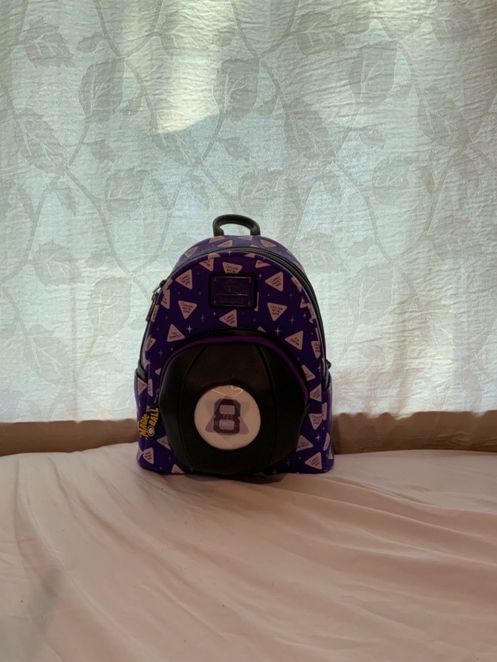 Loungefly Purple Black 8-Ball Pattern Mini Backpack